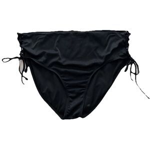 Vigoss High-Waisted Control Bikini swimsuit bottom tie plus size 3XL black